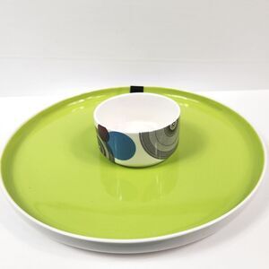 S&P Kaleidoscope Geometric Lime Green   Chip and Dip NEW